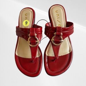 Unisa Red & Gold Sandals - NWT